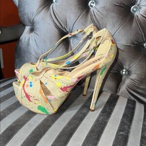 🎨 ULTRA-GLAM SHI BY JOURNEYS PAINT SPLATTER PLATFORMS | SIZE 11 🎨